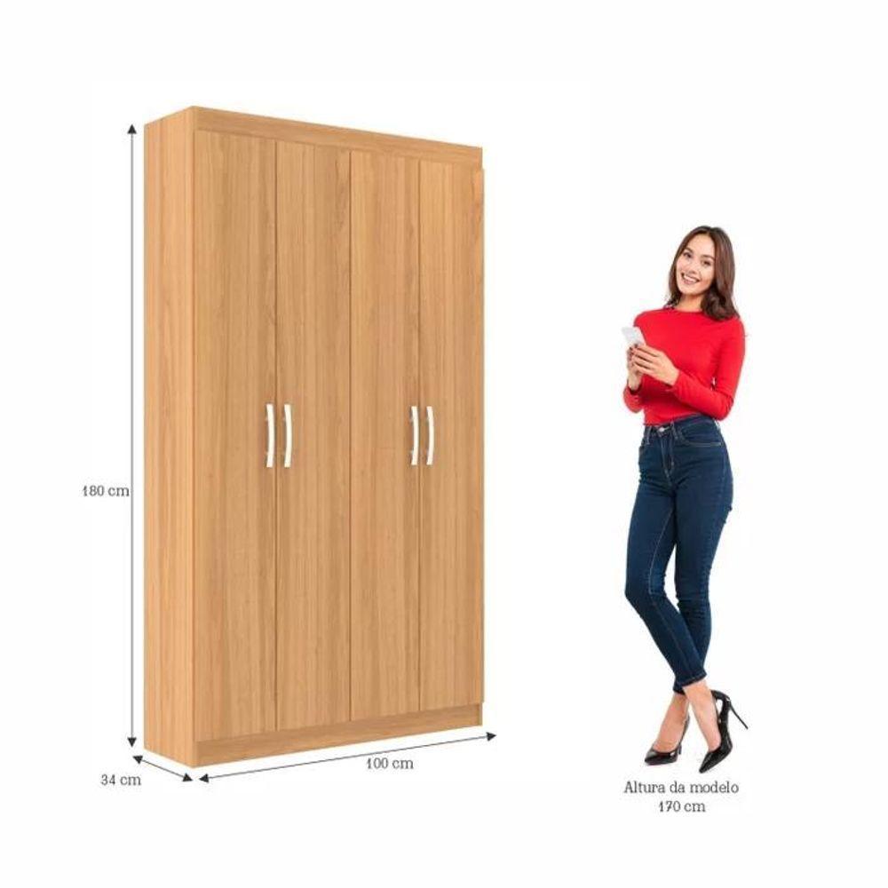 Armário Multiuso Milão 4 Portas E 8 Prateleiras - Cinnamomo Cinnamomo - 2