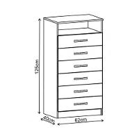 Cômoda Rack 6 Gavetas 1 Nicho Maxi - Branco Branco - 3