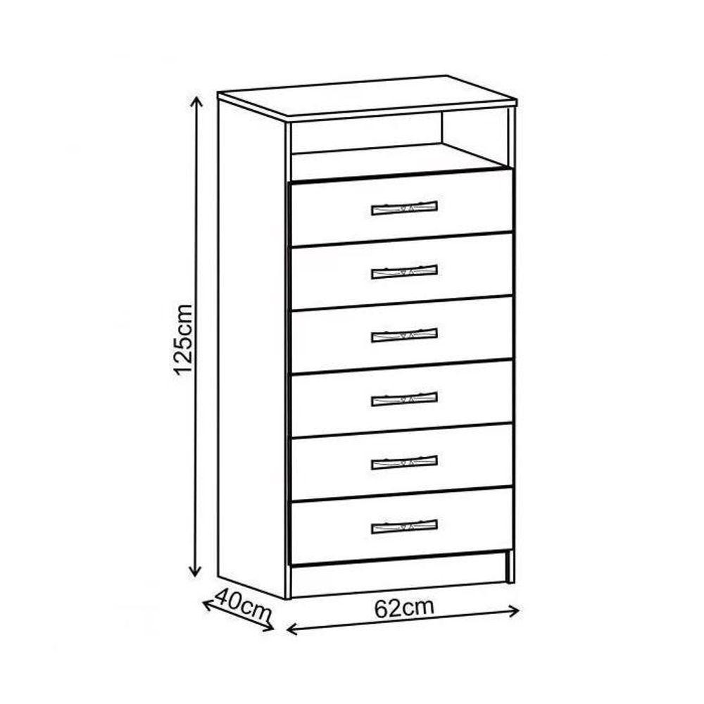 Cômoda Rack 6 Gavetas 1 Nicho Maxi - Branco - Rosa Branco - Rosa - 2