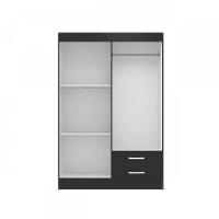 Guarda-roupa Solteiro 4 Portas 2 Gavetas Atalaia - Black Black - 2