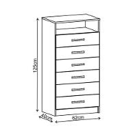 Cômoda Rack 6 Gavetas 1 Nicho Maxi - Branco - Azul Branco - Azul - 2