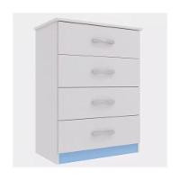 Cômoda Infantil Maxi 04 Gavetas - Branco - Azul Branco - Azul - 2