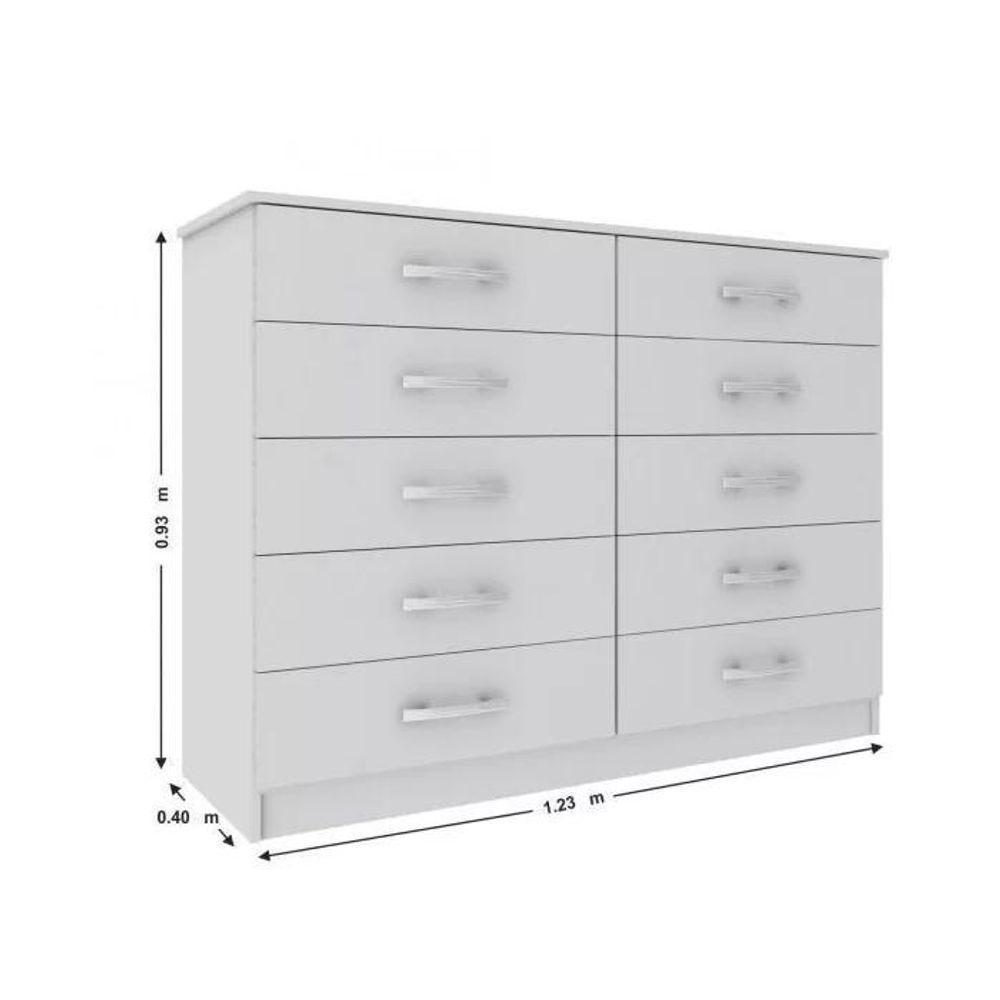 Cômoda Austin 10 Gavetas - Branco Branco - 3