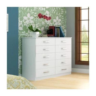 Cômoda Austin 10 Gavetas MDP com Puxador de Metal Branco Fosco Moderno