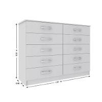 Cômoda Austin 10 Gavetas - Branco Branco - 3