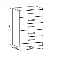 Cômoda 5 Gavetas Maxi - Branco - Azul Branco - Azul - 2