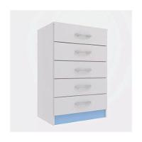 Cômoda 5 Gavetas Maxi - Branco - Azul Branco - Azul - 3