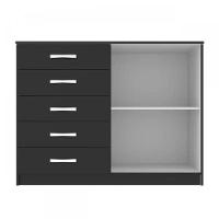 Cômoda Austin 2 Portas 5 Gavetas - Black Black - 2