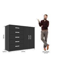 Cômoda Austin 2 Portas 5 Gavetas - Black Black - 3