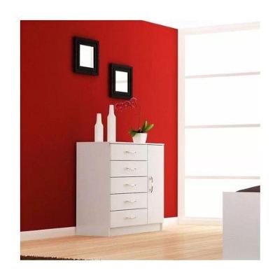 Cômoda Sapateira Zurique 1 Porta 5 Gavetas MDP MDF Laqueado Branco