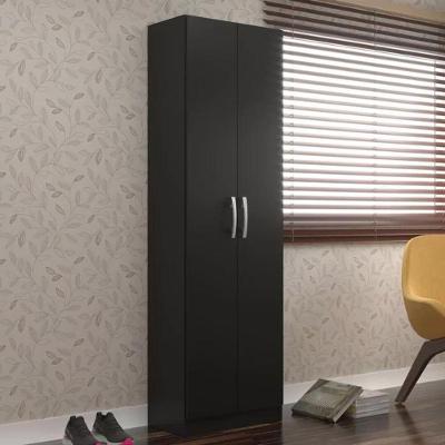 Armário Multiuso Milão 2 Portas E 4 Prateleiras - Black Black