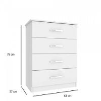 Cômoda Infantil Maxi 04 Gavetas - Branco Branco - 2