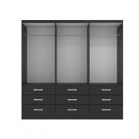 Guarda-roupa Casal 6 Portas 9 Gavetas Bergamo - Black Black - 2