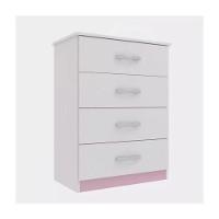 Cômoda Infantil Maxi 04 Gavetas - Branco - Rosa Branco - Rosa - 2