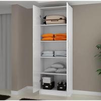 Armário Multiuso Milão 2 Portas E 4 Prateleiras - Branco Branco - 2