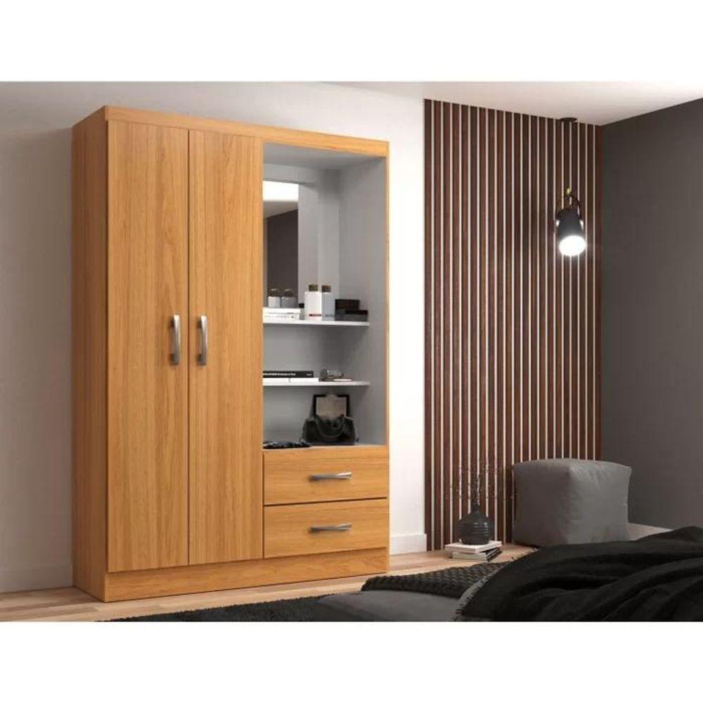 Guarda Roupa Capelinha Solteiro 2 Portas 2 Gavetas Premium - Cinnamomo Cinnamomo - 1