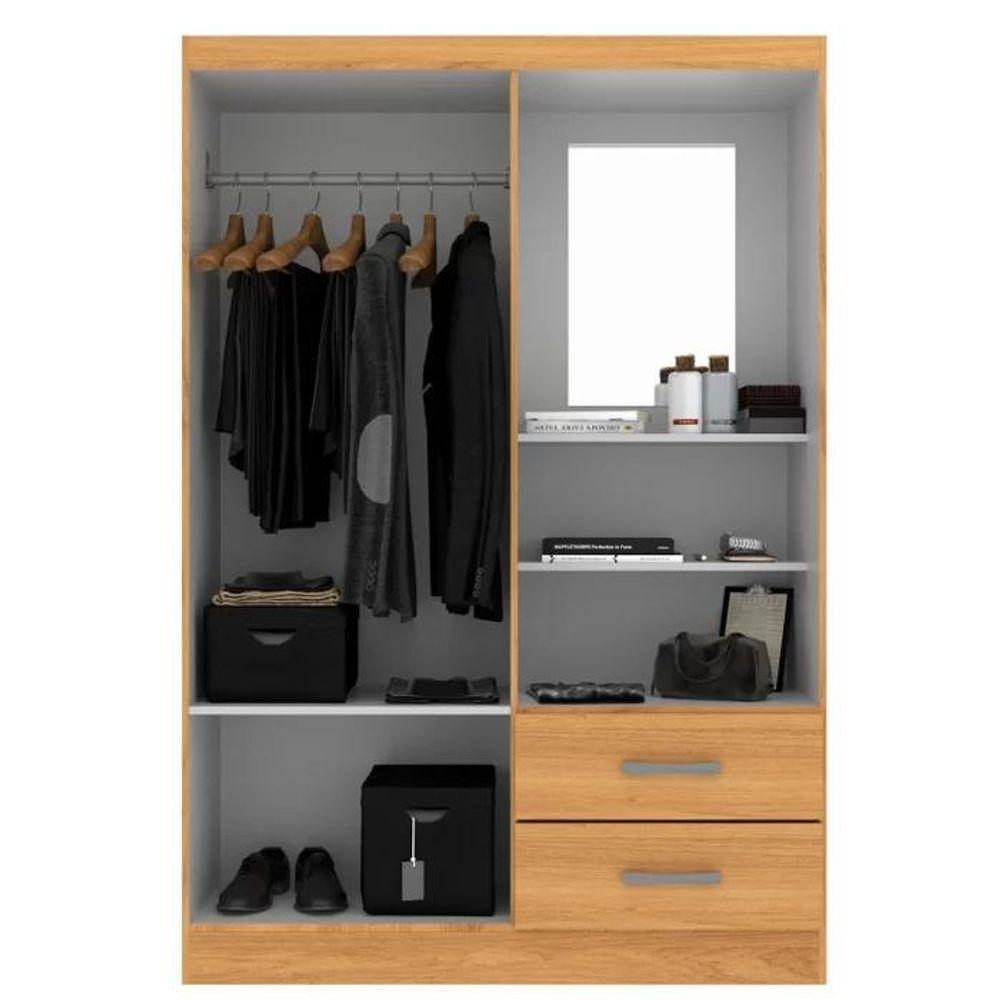 Guarda Roupa Capelinha Solteiro 2 Portas 2 Gavetas Premium - Cinnamomo Cinnamomo - 2