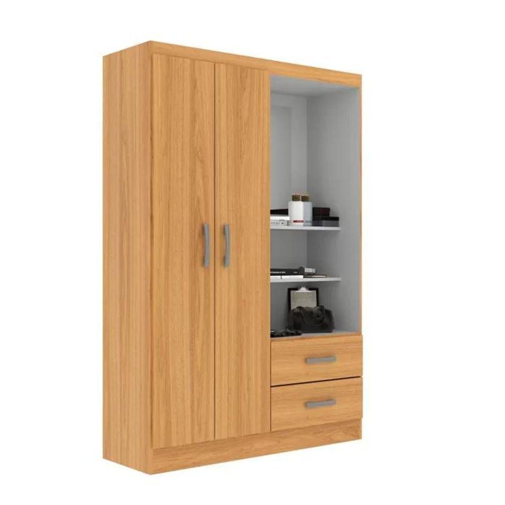 Guarda Roupa Capelinha Solteiro 2 Portas 2 Gavetas Premium - Cinnamomo Cinnamomo - 3