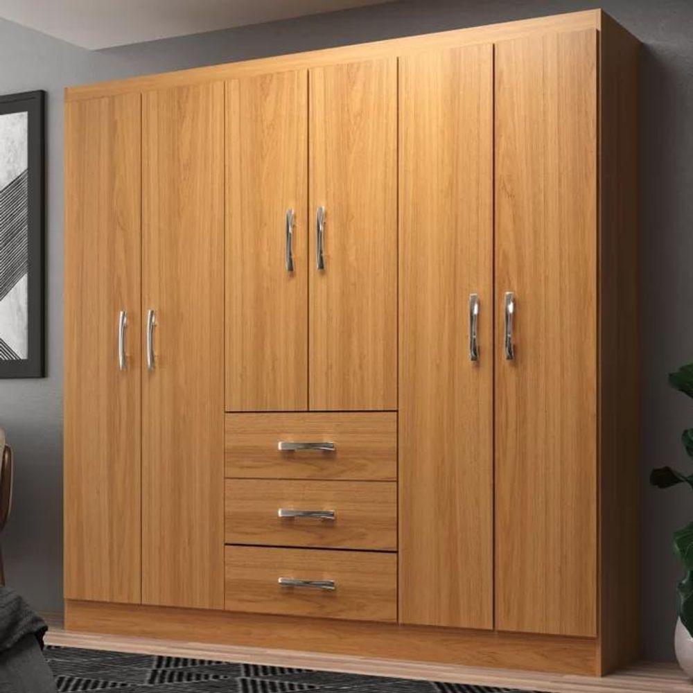 Guarda Roupa Casal Sevilha 6 Portas 3 Gavetas - Cinnamomo Cinnamomo - 1