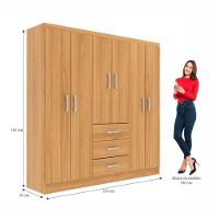 Guarda Roupa Casal Sevilha 6 Portas 3 Gavetas - Cinnamomo Cinnamomo - 3