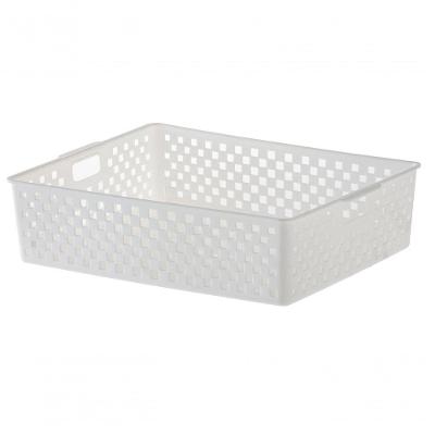 Caixa Cesto Organizador Quadratta 34x27x9cm Branco