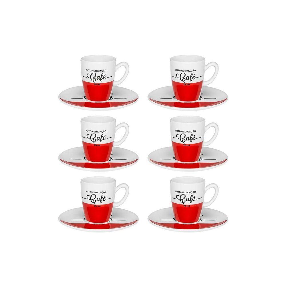 Conjunto De Café Expresso Cafeína 75ml 12pçs - Oxford - 1