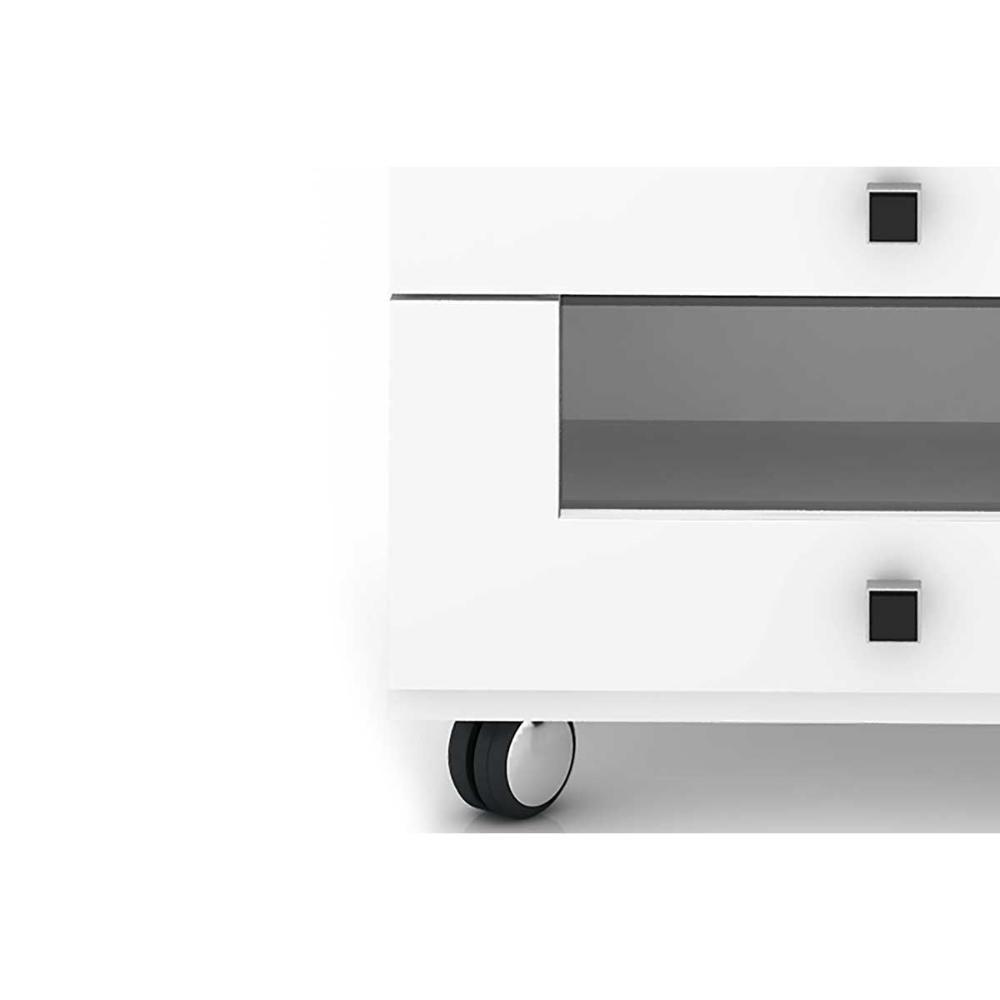 Multiuso Escritório PE2009 c/ 4 Gavetas e Rodízios Branco - Tecno Mobili - 5