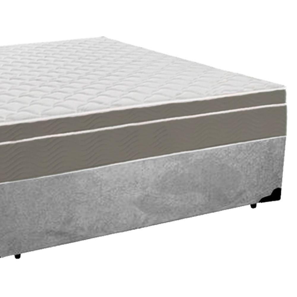 Cama Box Casal Suede + Colchão Sereneprime Molas Ensacadas 138x188x65 Cinza. - 5