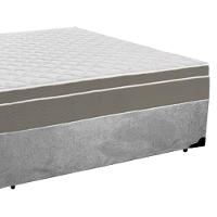 Cama Box Casal Suede + Colchão Sereneprime Molas Ensacadas 138x188x65 Cinza. - 5