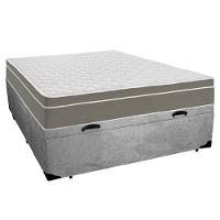 Cama Box Baú Casal Suede + Colchão Sereneprime Molas Ensacadas 138x188x69 Cinza. - 6