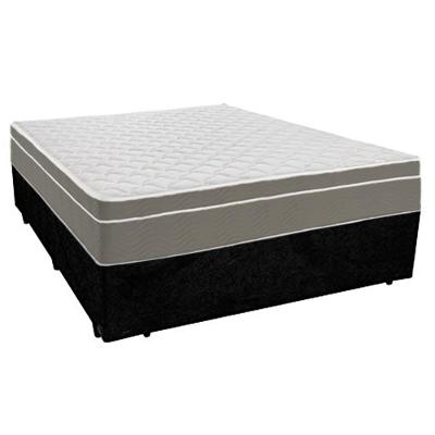 Cama Box Casal Suede + Colchão Sereneprime Molas Ensacadas 138x188x65 Preto