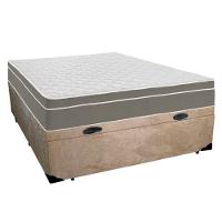 Cama Box Baú Casal Suede + Colchão Sereneprime Molas Ensacadas 138x188x69 Bege - 3