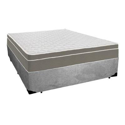 Cama Box Casal Suede + Colchão Sereneprime Molas Ensacadas 138x188x65 Cinza.