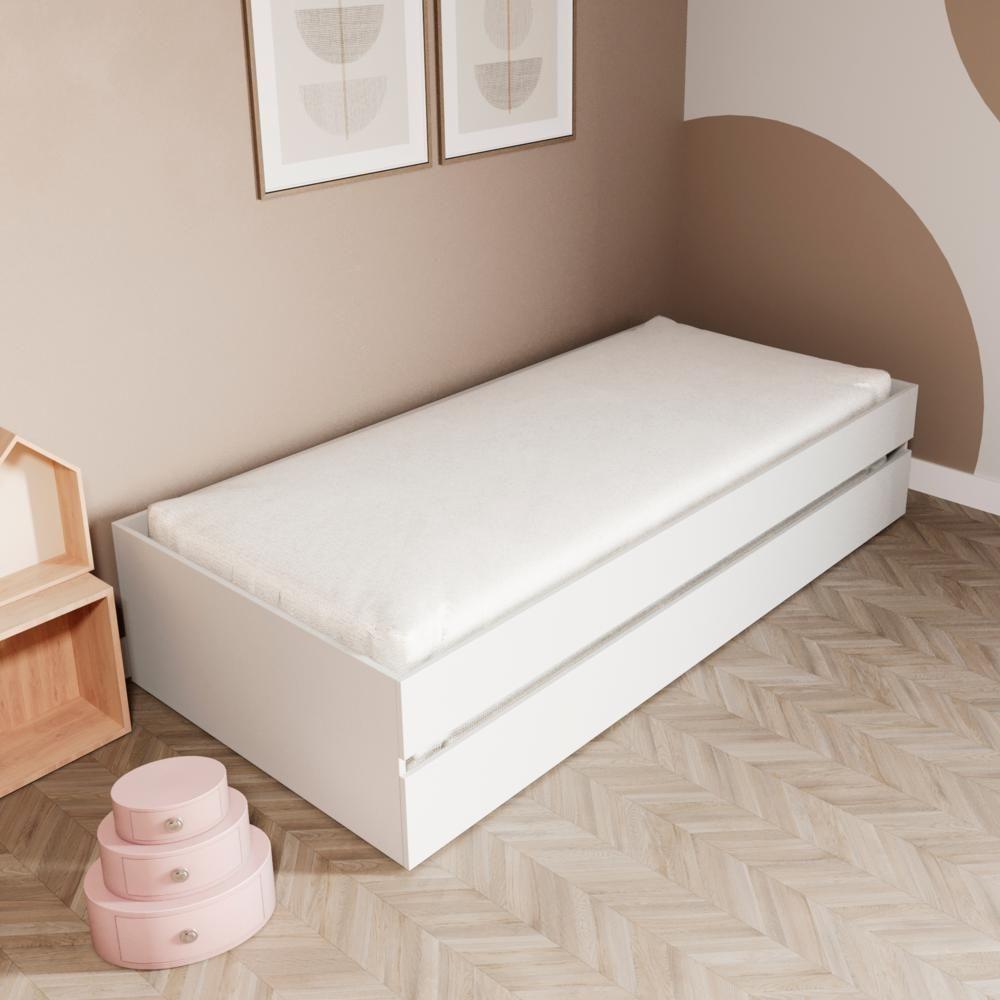 Bicama Solteiro Mdf Branco Sem Cabeceira Mobilistore - 1