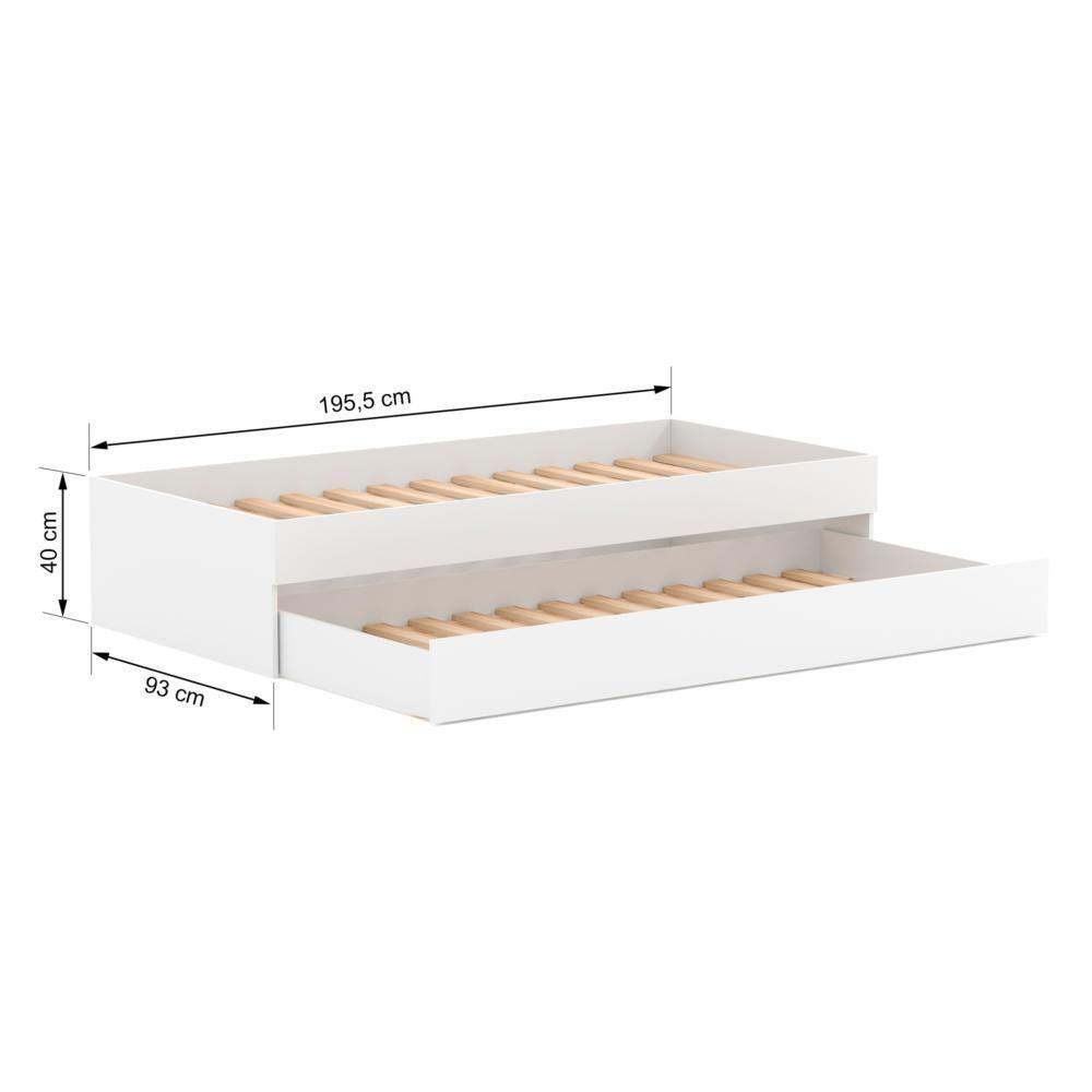Bicama Solteiro Mdf Branco Sem Cabeceira Mobilistore - 6