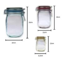 Kit 3 Saco Plástico Alimentos Reutilizável Porta Alimentos Grãos Legumes Temperos Com Lacre Zip - 6