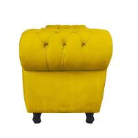 Divã Recamier Com Baú Grécia 1,55 Cm Suede Amarelo - 2