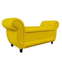 Divã Recamier Com Baú Grécia 1,55 Cm Suede Amarelo - 4