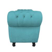 Divã Recamier Com Baú Grécia 1,55 Cm Suede Azul Thiffany - 3
