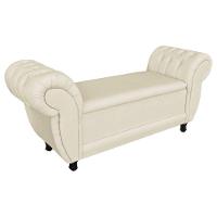 Divã Recamier Com Baú Grécia 1,55 Cm Linho Bege - 3
