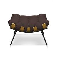 Kit Poltrona Costela Com Puff Para Sala Suede Marrom - 7