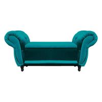 Divã Recamier Com Baú Grécia 1,55 Cm Suede Azul Acetinado - 1