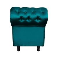 Divã Recamier Com Baú Grécia 1,55 Cm Suede Azul Acetinado - 2