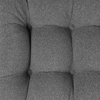 Kit Poltrona Costela Com Puff Para Sala Linho Chumbo - 2