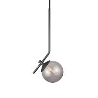 Pendente On Ly Preto Com Globo Esfera De Vidro Fume - 1