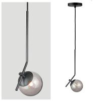 Pendente On Ly Preto Com Globo Esfera De Vidro Fume