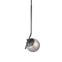 Pendente On Ly Preto Com Globo Esfera De Vidro Fume - 6
