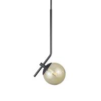 Pendente On Ly Preto Com Globo Esfera De Vidro âmbar - 1