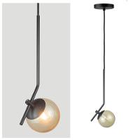 Pendente On Ly Preto Com Globo Esfera De Vidro âmbar - 2