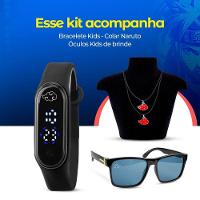 Oculos + Relogio Prova Dagua Infantil Digital + Colar Naruto Menino Qualidade Premium Data - 2